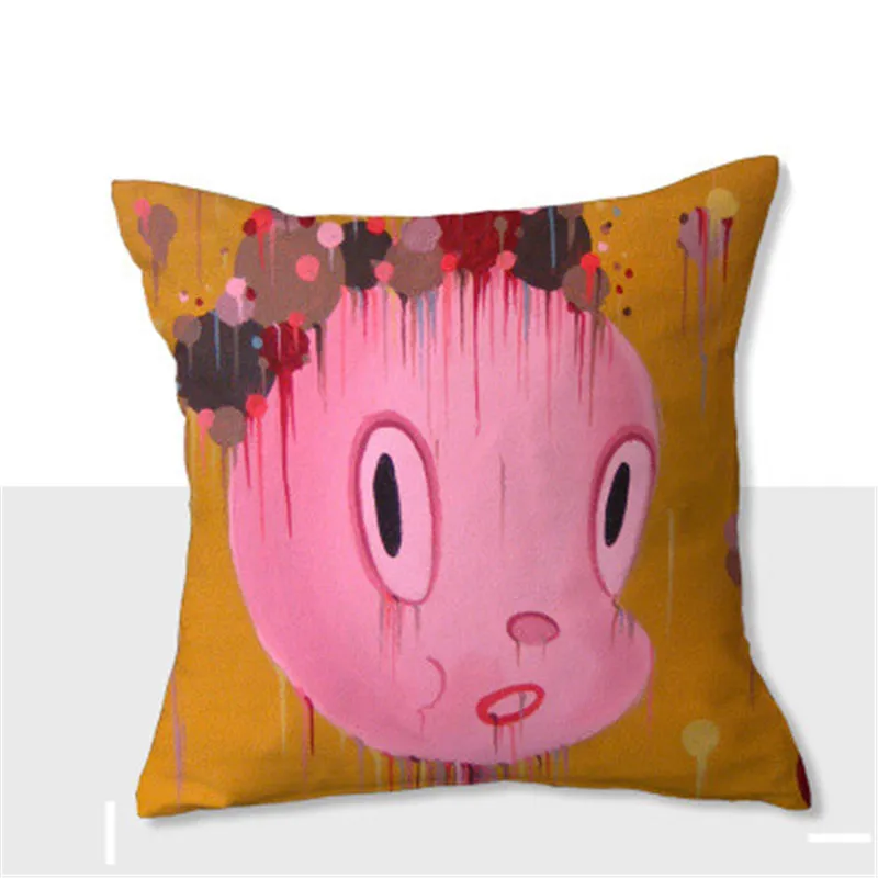 Gary Baseman пустыня девушка мультфильм короткая плюшевая подушка гостиная диван пуховая подушка офис ворс подушка мягкая игрушка X2440 - Цвет: 60X60CM
