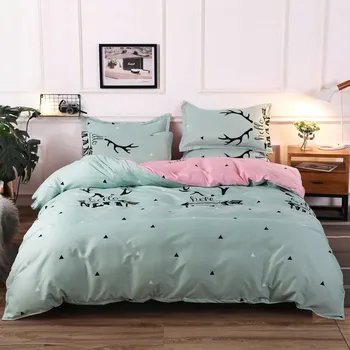 

Home Textile Elk Bed Linens Nordic Bedding Sets Duvet Cover Set Sheets New Aloe Year's Cotton Quilt Queen Size Cover Bed Bedding