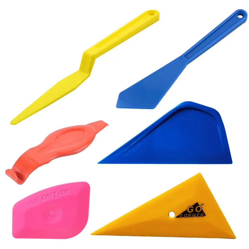  6pcs Window Sticker Install Scraper Tinting Auto Film Wrap Spatula Squeegee Car Vinyl Corner Repair