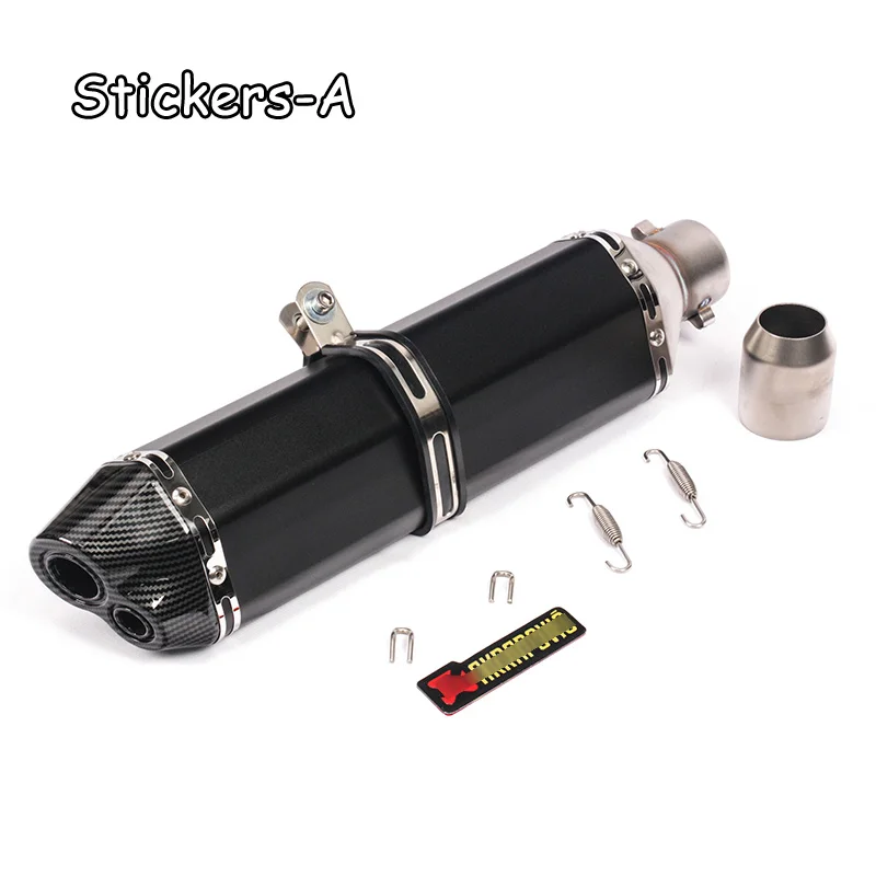 470MM Universal Motorcycle Exhaust Pipe Moto Motorbike Escape Muffler Stainless Steel Inlet 36~51MM Pot Echappement Pipe Slip On - Цвет: Stickers-A