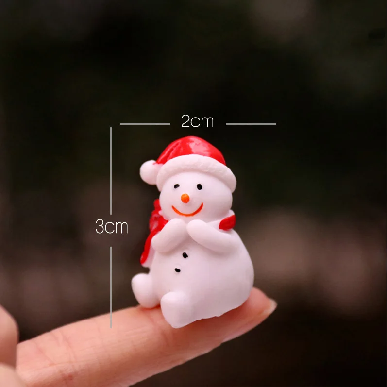 BAIUFOR Рождественский миниатюрный Санта Клаус сани олень подарок поезд статуэтки для террариума Феи садовый Декор снежный Пейзаж Модель - Цвет: snowman