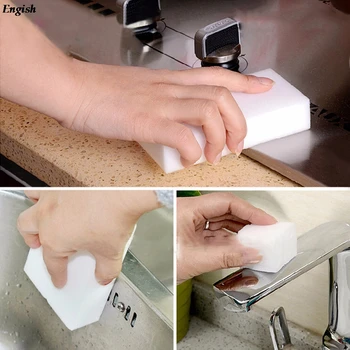 

100Pcs/lot Melamine Sponge Magic Sponge Eraser Melamine Cleaner For Kitchen Office Bathroom Cleaning 10x6x2cm