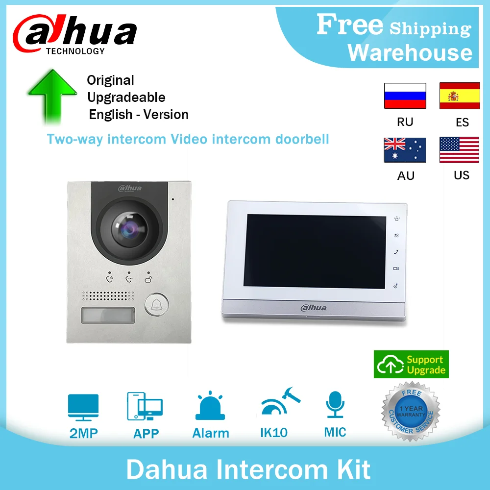 Внутренний Интерком Dahua умный видеодомофон с двумя каналами звуковая