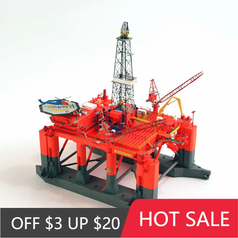 1:400 норвежская полупогружная нефтяная буровая платформа Bredford Dolphin сделай сам 3D