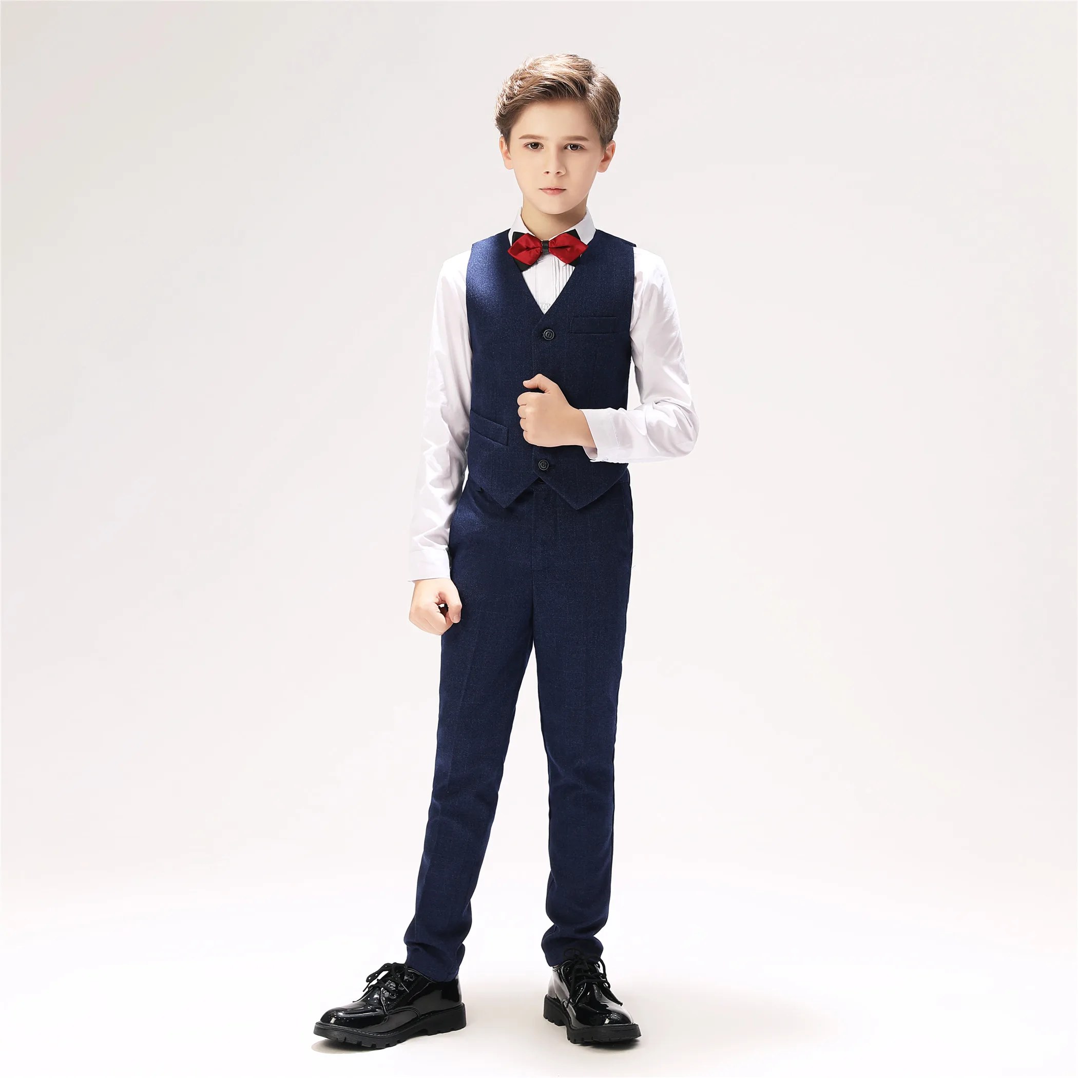 Vest Shirt Pants Tie YuanLu костюмы для мальчиков, 4 предмета(жилет+ рубашка+ брюки+ галстук), торжественные костюмы для свадьбы, платье для малышей с изображением пианино, приталенная одежда - Цвет: Vest Shirt Pants Tie