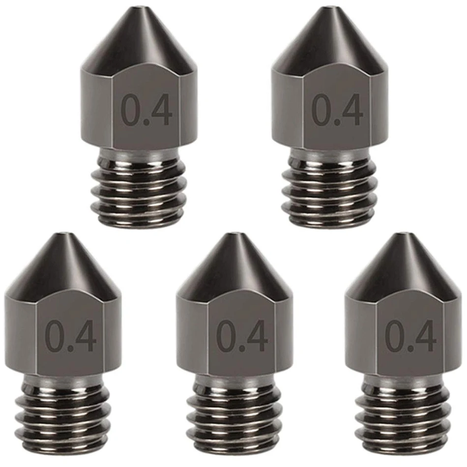 Aokin 3D Printer Parts MK7 MK8 Steel Mold Super Hard Nozzle M6 Threaded Corrosion-Resistant 1.75mm For Ender 3 CR10 Ender 3 PRO 3d printer parts e3d v6 hardened steel nozzles 0 2 0 3 0 4 0 5 0 6 0 8mm 1 75mm m6 thread nozzle for prusa i3 cr10 ender 3 pro