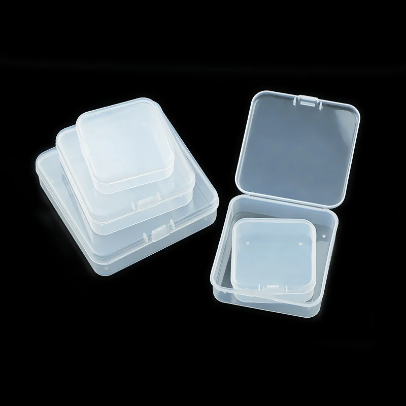 5/7/9CM Plastic Square 1 Grid Transparent Storage Box Earring Ring Jewelry Beads Kits Set Case Container Display DIY Accessories