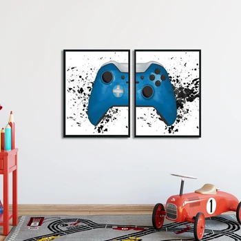 

Gaming Boys Wall Art Canvas Painting Pictures Video Game Geek Art Posters and Prints Wall Pictures Gamer Gift Gaming Room Decor