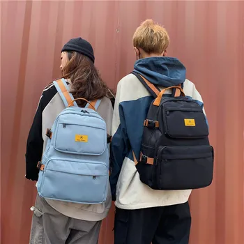 

LENLEI Women Waterproof Nylon Backpack Unisex Multi Pocket Backpack High Capacity Schoolbag For Teenage Girls Female Travel Bag