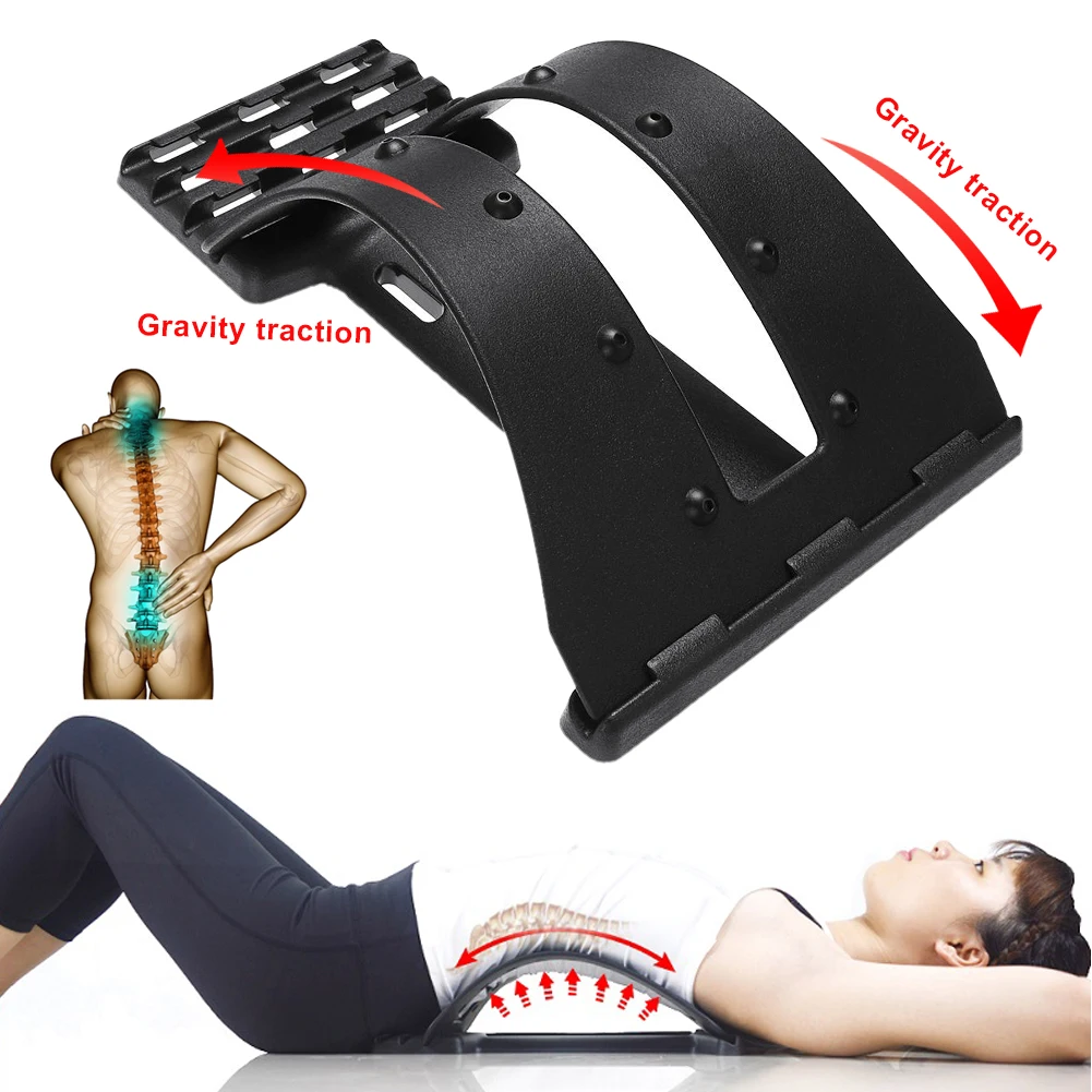 1pc Back Stretch Equipment Massager Magic Stretcher Fitness Lumbar Support Relaxation Spine Pain Relief Corrector Health