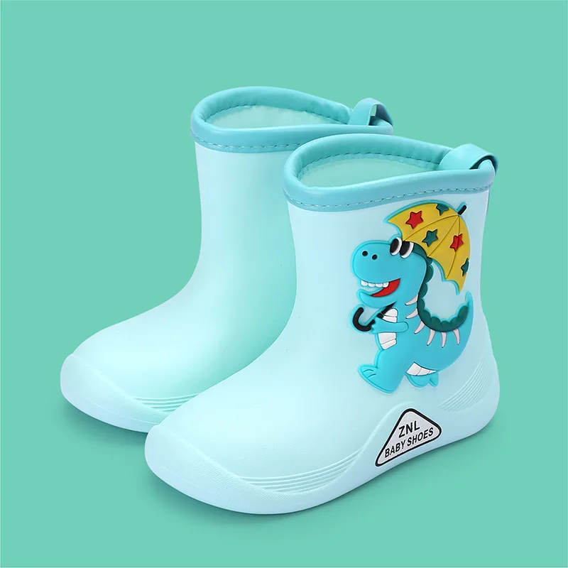 Girls Rain Boots Kids Waterproof Child Rubber PU Boots Jelly Soft Solid Infant Shoes Non-Slip Boots Baby Black RainBoots Girl