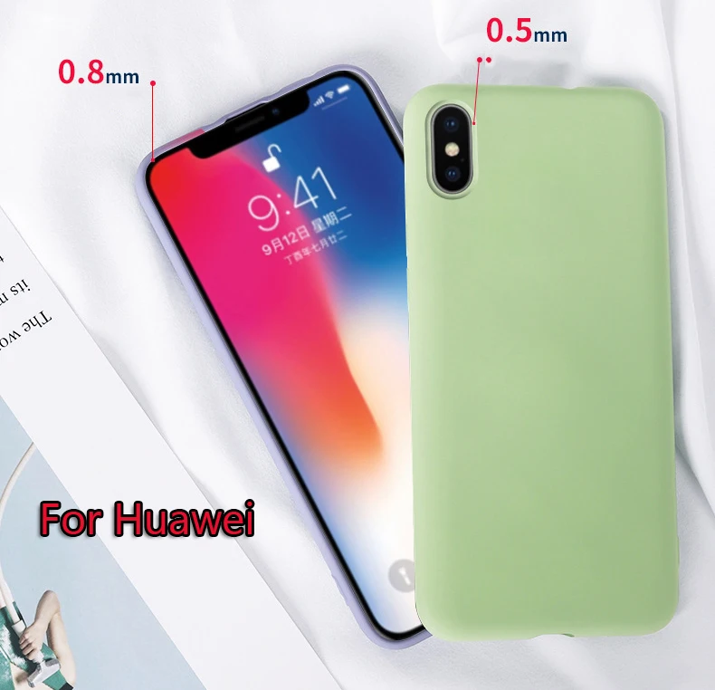 500pcs Original Liquid Silicone Case For Huawei P30 P20 Pro Mate 20 X 10 Lite Nova 5 5i Candy Color Shockproof Protective Cover