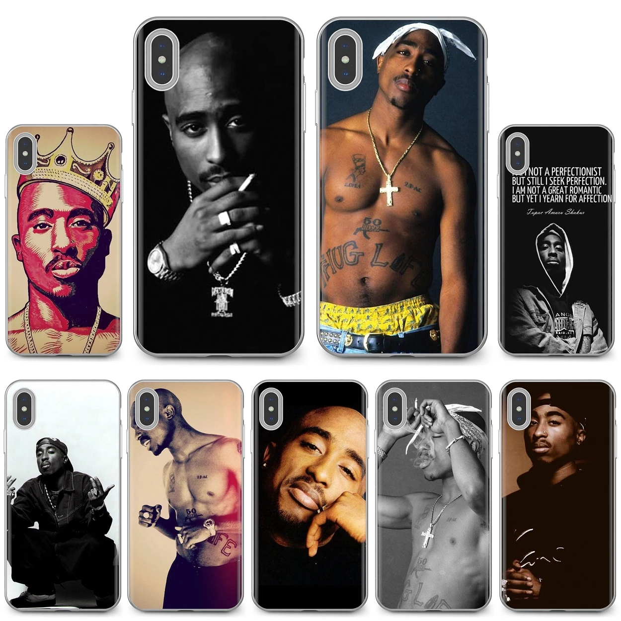 Тонкий силиконовый мягкий ТПУ чехол Tupac Shakur 2 Pac Legend в стиле хип-хоп со звездами для