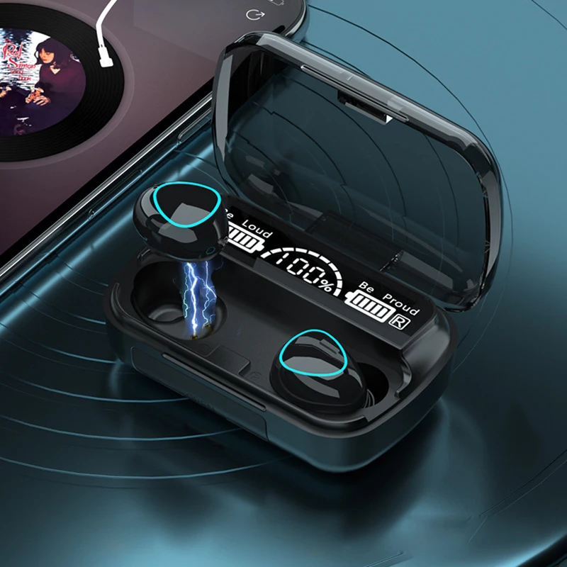 Wireless Bluetooth 5.1 Earphone 9D Stereo Eabuds With Microphone Cold LED Touch Headphones 2000mAh Charging Case Waterproof