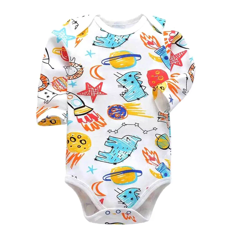 Baby Boy Girl Clothes 0-24 Months Newborn Toddler Infant Long Sleeve Cartoon Print Baby Romper