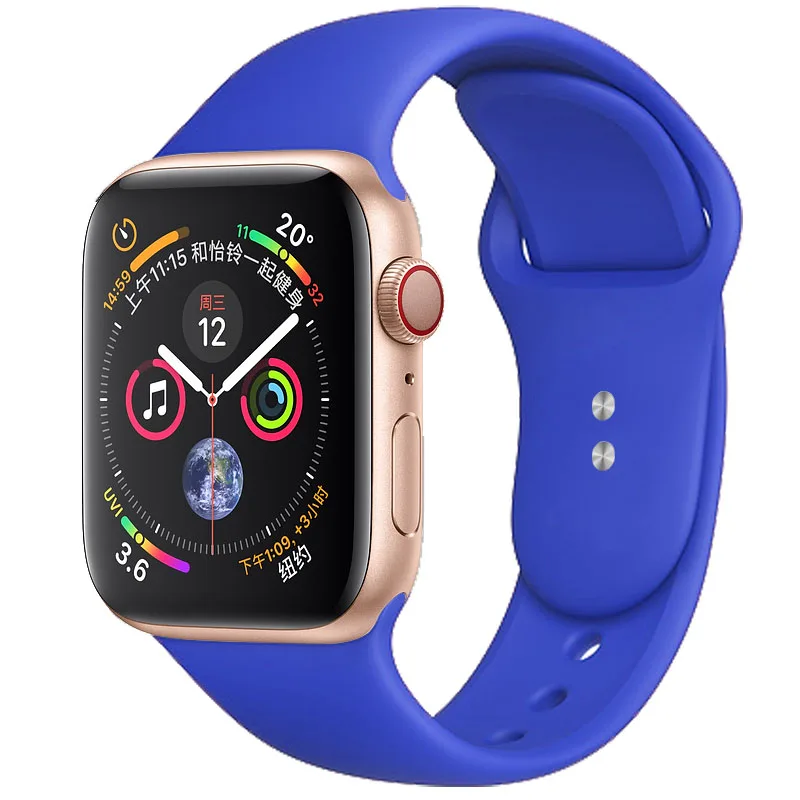 Силиконовый ремешок для Apple watch band 4 3 44 мм 40 мм iwatch band correa 42 мм 38 мм браслет для Apple watch 4 3 2 аксессуары - Цвет ремешка: Royal blue