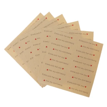 

6 Sheets (120pcs) Handmade Especially For You Stickers Label Gift Kraft Paper Bakery Seals Bakery