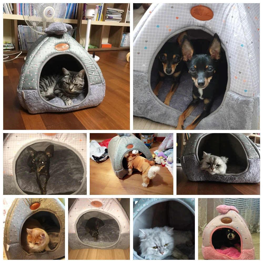 Dog Cat Beds for Small Medium Pet, Cat Bed Dogs Beds Nest House for Dog Sofa Warming Dogs House Winter Kennel for Puppy BD0153