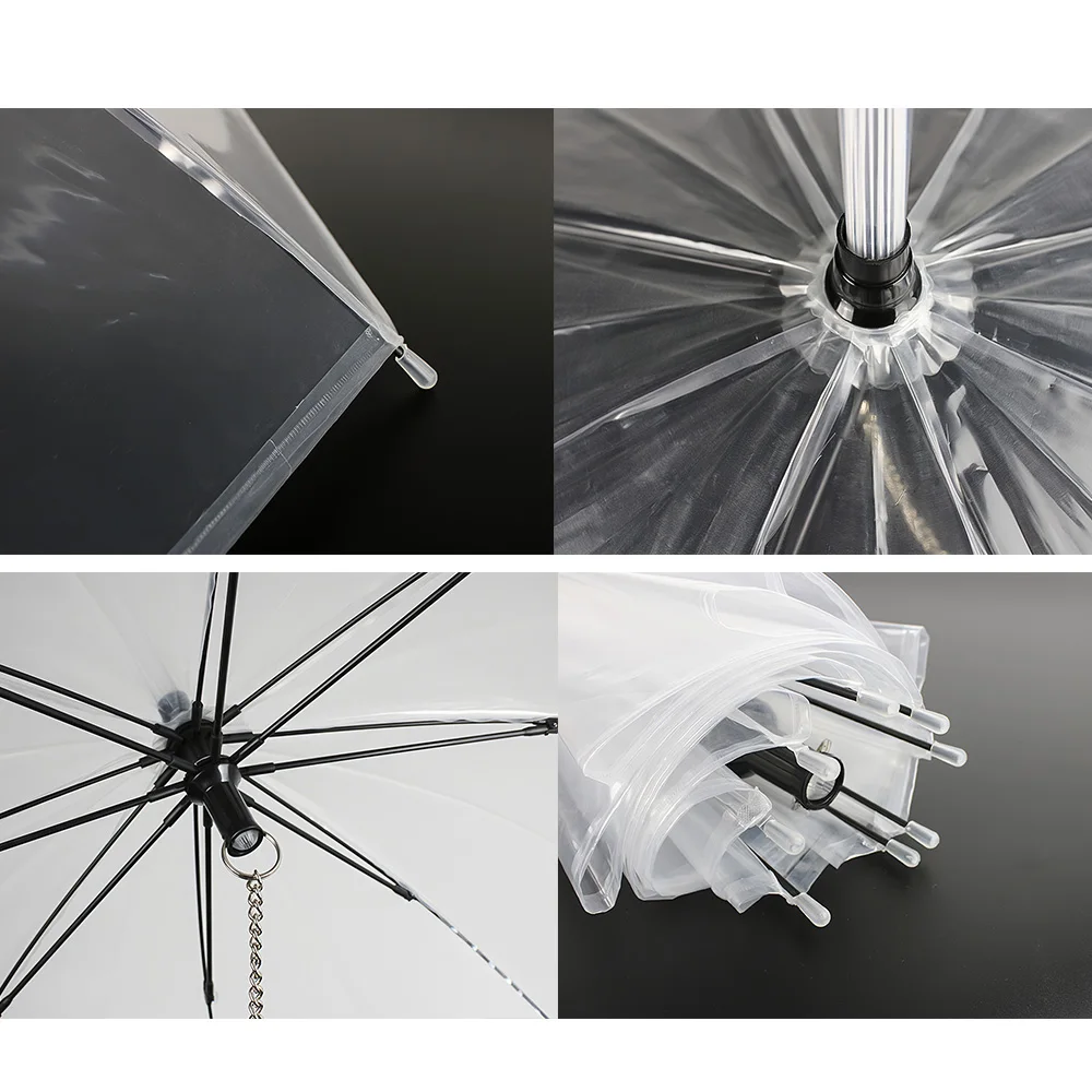 Зонт для собак Светодиодный прозрачный водонепроницаемый светящийся зонт для домашних животных ручка фонарика для ночная прогулка собака защищает домашних животных в дождливый день