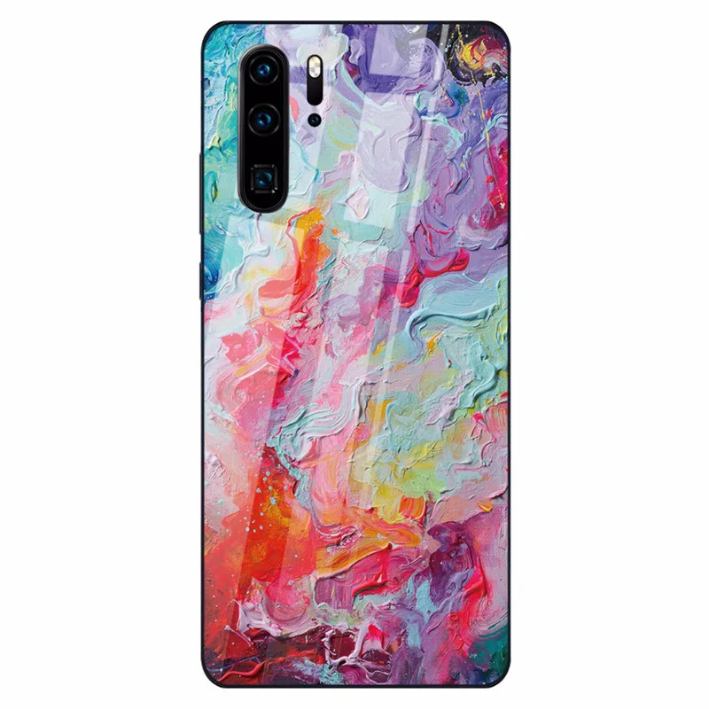 Цветной мраморный чехол для телефона huawei P30 P20 Lite Shookproof закаленное стекло чехол для mate 20 Lite Honor 9 10 Lite 8X MAX Nova 3 - Цвет: 10