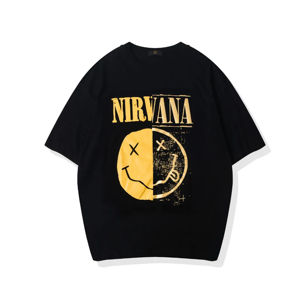 Мужская и женская хлопковая Футболка с принтом Nirvana летняя футболка коротким