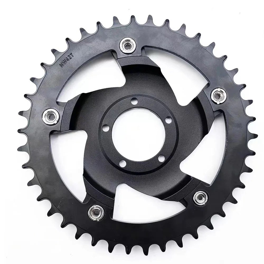 

Fit Risu motor Accessories 1000W Mid Drive Motor ChainWheel 42T 8Fun Teeth Chainring Chainwheel Aluminum For RISUNMOTOR