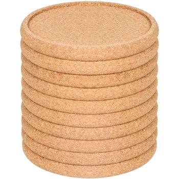 

12Pcs Plain Round Cork Coasters Set Coffee Cup Mat Drink Tea Pad Placemats Wine Table Mats Decor Kitchen Accessories