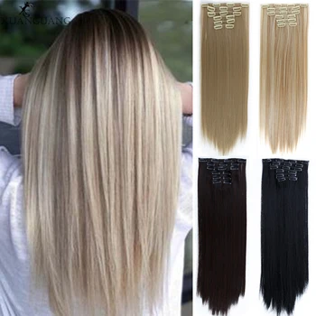 

XUANGUANG 22 inch Fashion hair receiving piece Straight hair Long hair Hair Extensions High temperature resistance