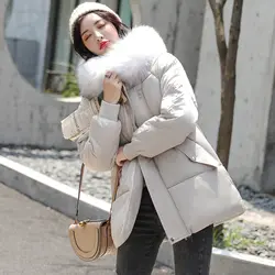 Fv303 2019 новинка осень зима женская модная повседневная теплая куртка женские пальто Женская парка с меховым воротником Корейская женская