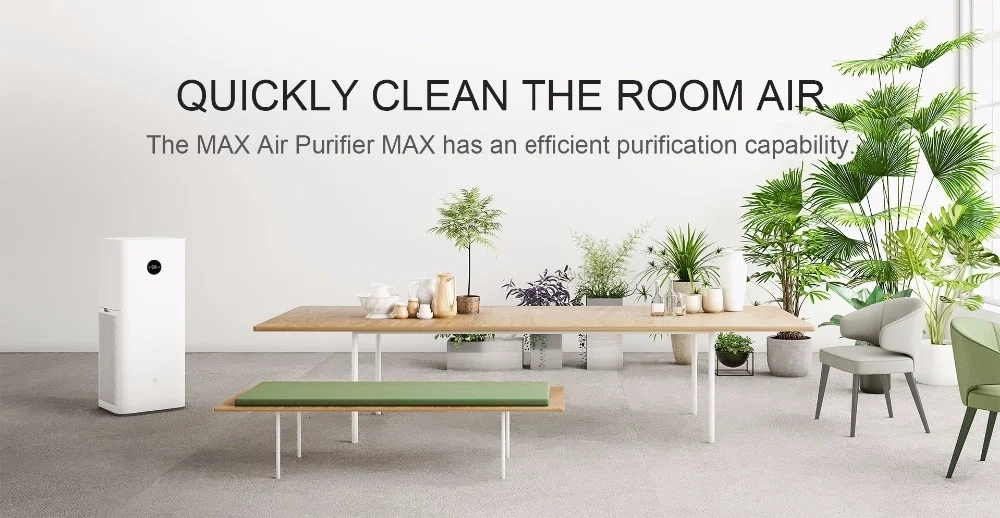 Xiaomi Mi Air Purifier MAX Intelligent Oxygen Bar Clear Formaldehyde Smog Dust with Triple-layer Filter APP Remote Control for Household Indoor Office Bedroom