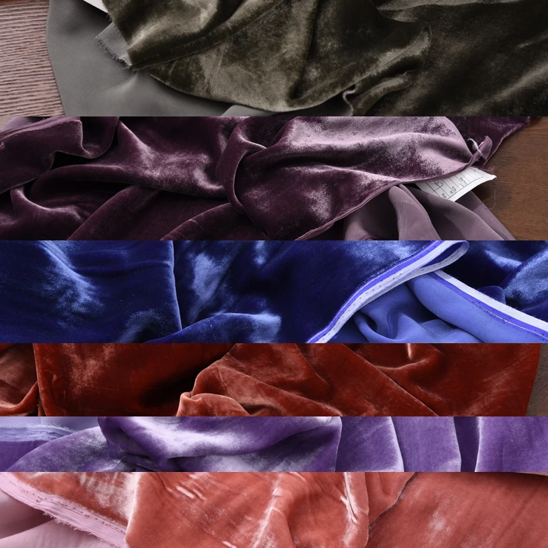 Весна и осень настоящая бархатная ткань различных цветов настоящий шелк Джонсон ткань 1,14 м широкая специальная бархатная ткань тяжелый шелк