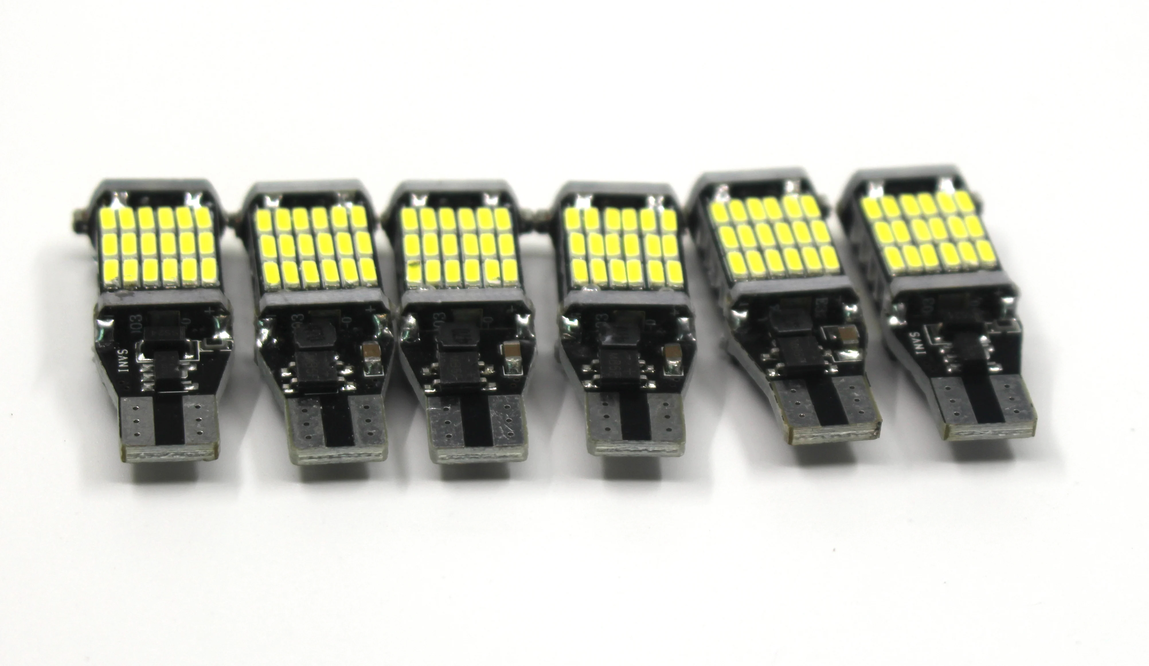 T15 W16W 4014 45SMD Автомобильный светодиодный фонарь заднего хода, сигнал поворота, белый светильник светодиодный лампы 12V 6500K автомобильная лампа