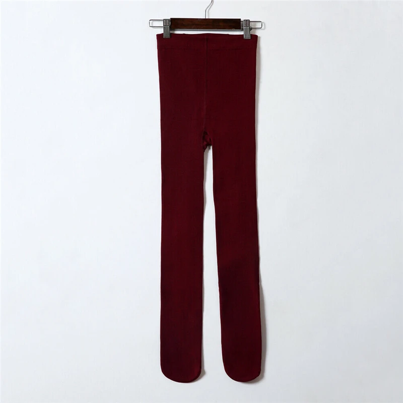 Red Footsies Женское сексуальное нижнее белье зимние теплые плотные флисовые эластичные колготки с подкладкой элегантные женские обычные брюки тонкие колготки - Цвет: Red Footsies