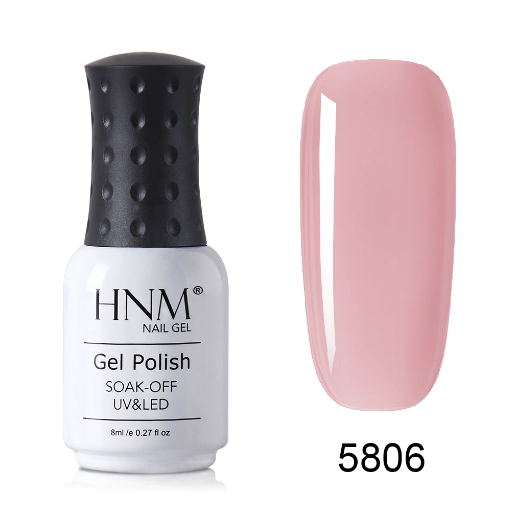 HNM французский обнаженный 8 мл УФ светодиодный Гель-лак для ногтей Narl Art Soak Off Гибридный лак лампа Полуперманентная краска Лаковая эмаль - Цвет: 5806