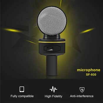 

SF-930 Professional Condenser Microphone Stereo Wired 3.5mm Studio Speech With Stand For Video Sound Record Museum Documentary