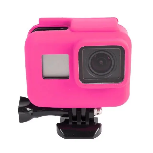 Красочные Мягкие Силиконовые Резиновые рамки защитный чехол для GoPro Hero 5 6 7 Черный Защитный чехол для Go Pro 5 Аксессуары для камеры - Цвет: Pink