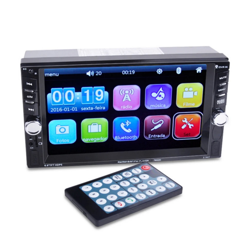 

7652D 6.6" Touch Screen Car MP5 Player Support Bluetooth USB FM Car Radio SD Card Car Audio/Vedio Player