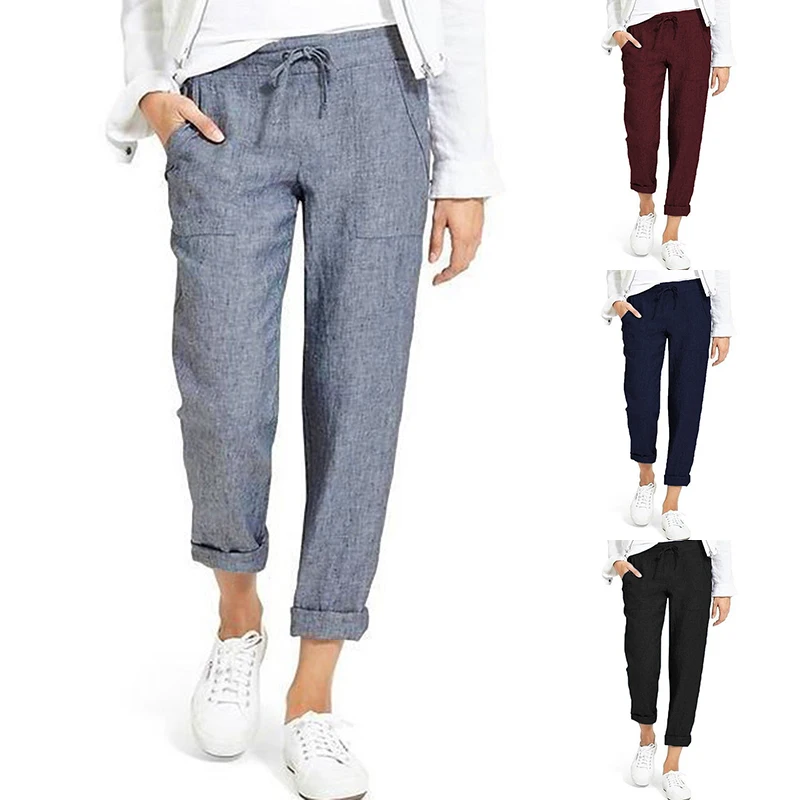 Летние женские брюки-карго на шнурке; осенние брюки; 2019 г.; ZANZEA; винтажные брюки с эластичной резинкой на талии; Pantalon; женские брюки палаццо;