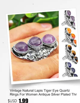 Oval Natural Quartz Stone Crystal Bracelet Vintage Look Antique Silver Plated Fashion Jewelry For Woman TB348