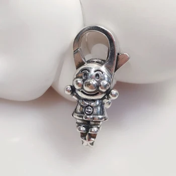 

Genuine 925 Sterling Silver Cartoon Bracelet Vintage Lock Lobster Lock Clasp for Women Fit for European Charm Bracelets