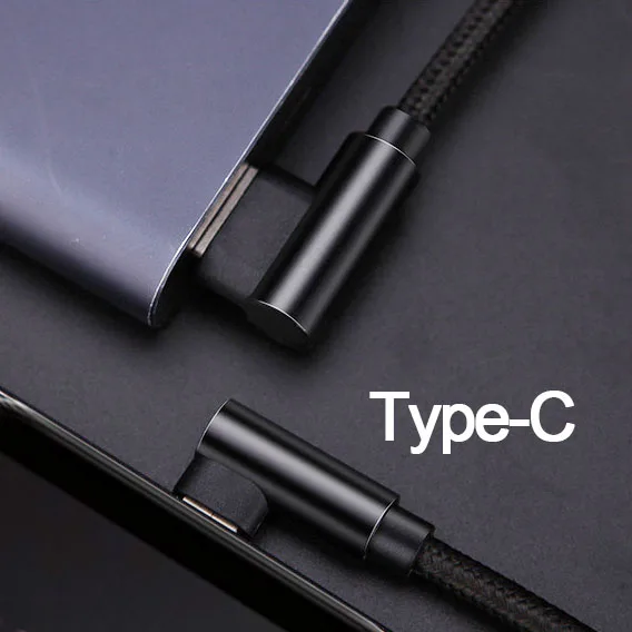 Вы первый микро usb type C кабель 90 градусов быстрая зарядка Usb-c кабель type-c шнур данных зарядное устройство для iPhone 8 X samsung Xiaomi - Цвет: Black for Type-C