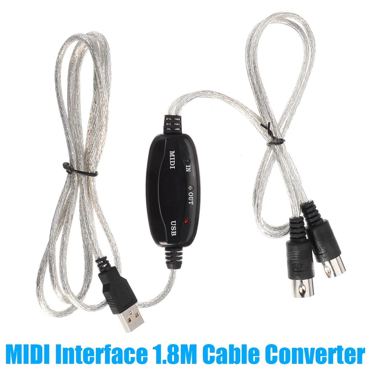 1 шт. 1,8 м MIDI интерфейс к USB кабель конвертер соединитель ПК к синтезатору музыкальная клавиатура кабель адаптер для домашней музыкальной студии