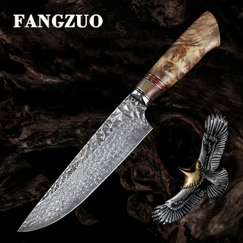 

FANGZUO 7 Inch VG10 Damascus steel Chef Knife White shadow wood Gyuto Knife Stainless Steel Kitchen Knives Cooking Tools