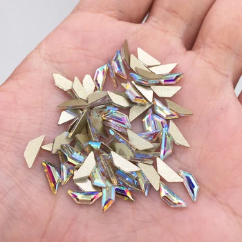

30pcs Trapezoid Shape 3D Nail Rhinestone Flat-back Non Hotfix Glass Stone for Nail DIY Art Decorations