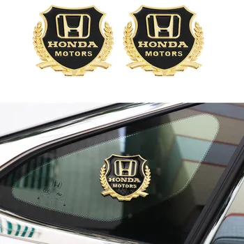 

2Pcs Excellent 3D Metal Car sticker Emblem Badge case for Honda City Accord Civic Fit Jazz Insight CRV XRV Emblem Accessories
