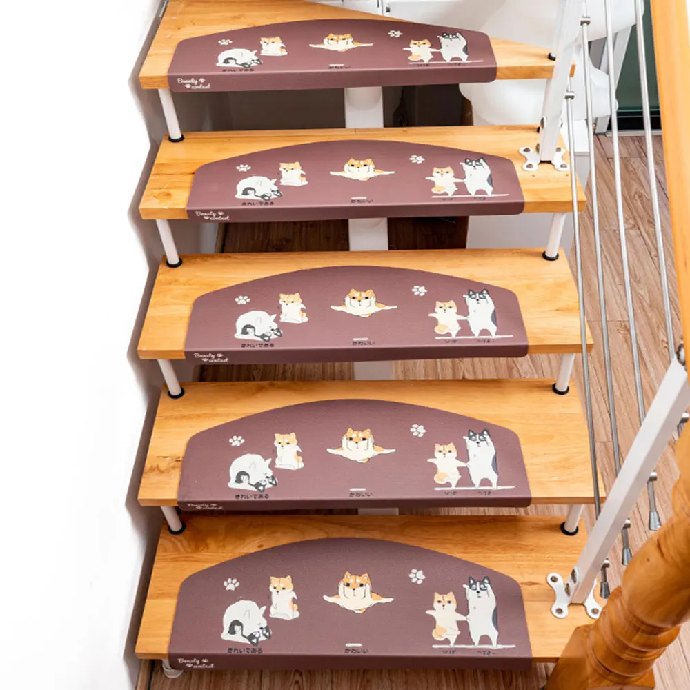 

1pcs Stair Treads Staircase Non-slip Mat Rug Cover Pad Carpet Indoor Wood Stair Decortive Mat Protective Stair Cover 60*23*4cm