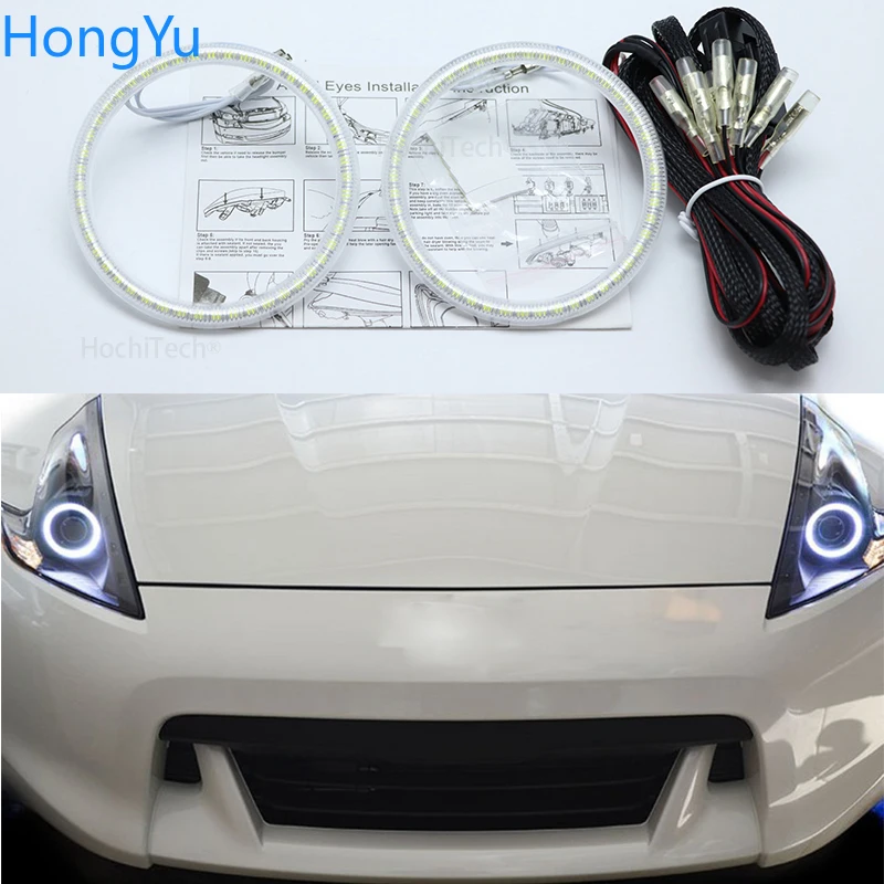 Для Nissan 370Z 2009 2010 2011 2012 2013- супер яркий белый цвет 3528 SMD комплект светодиодов «глаза ангела» дневной ходовой светильник DRL