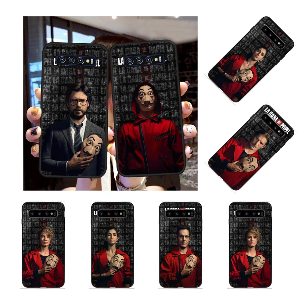 ТВ-сериал la casa de papel черный мягкий чехол для телефона Samsung S9 plus S5 S6 edge S7 S8 S10 E |
