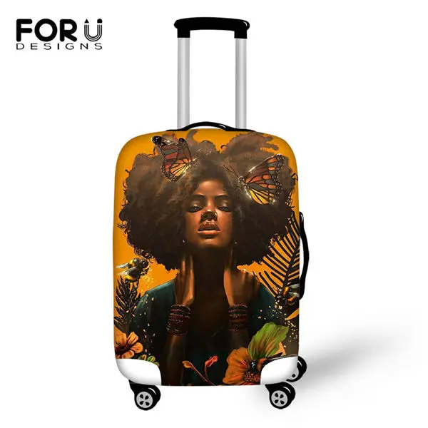 FORUDESIGNS/мультяшный багажный чехол для девочек в африканском стиле с принтом, аксессуары для путешествий, чехол для чемодана, только чехол - Цвет: CDWX3929LMS