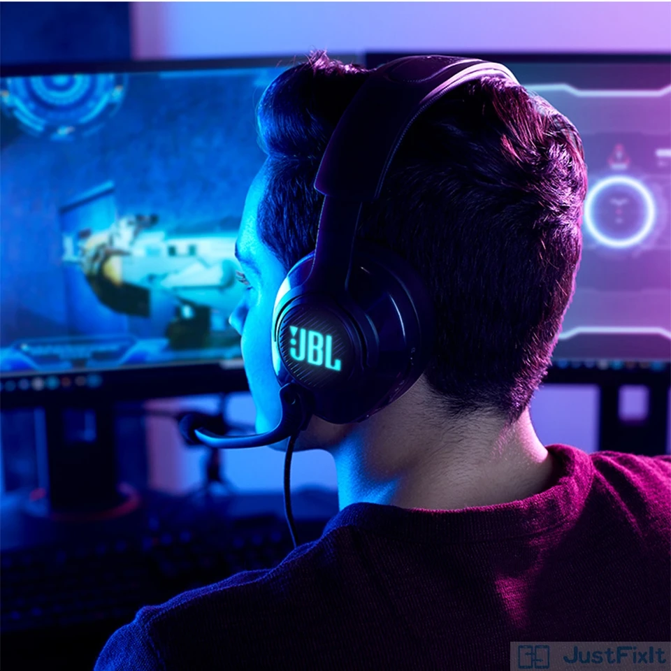 JBL Quantum 400 Over ear Gaming Headset Wired ESport Headphone with Mic Earphone for PlayStation Nintendo Switch iPhone Mac VR